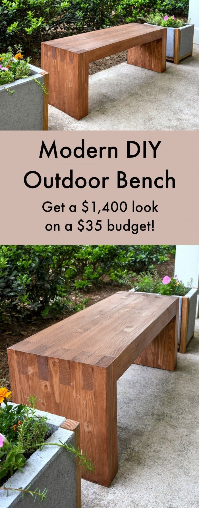 DIY Outdoor Bench Inspired By Williams Sonoma (So Easy!) - DIY Outdoor Bench Inspired By Williams Sonoma (So Easy!) -   19 diy Wood bench ideas