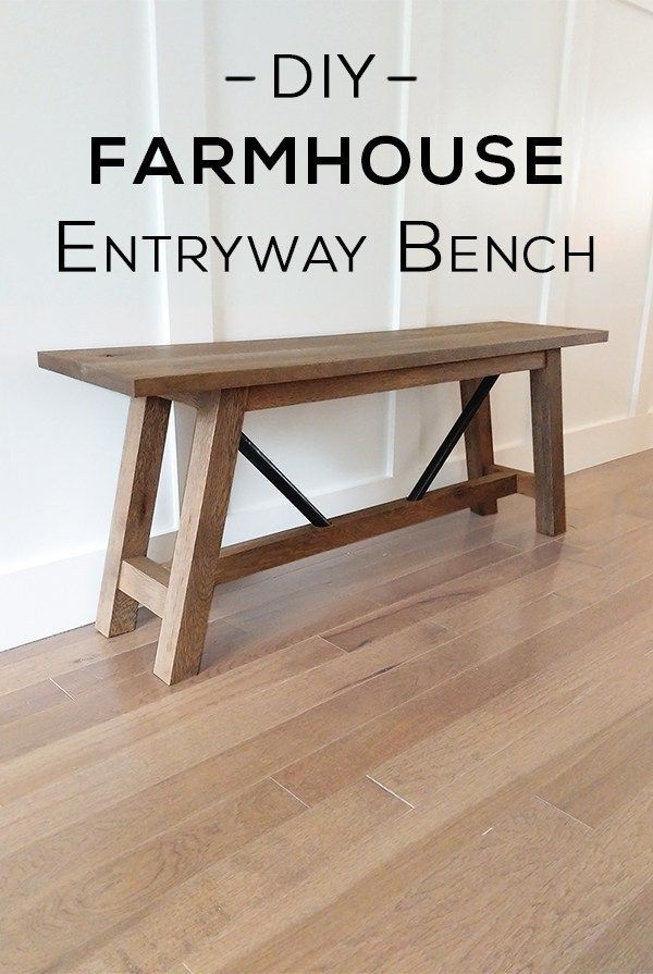 DIY Farmhouse Entryway Bench - Woodshop Mike - DIY Farmhouse Entryway Bench - Woodshop Mike -   19 diy Wood bench ideas