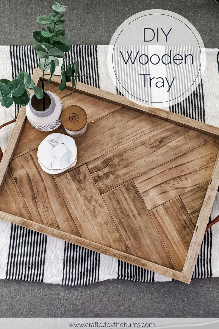 DIY Wooden Herringbone Tray - DIY Wooden Herringbone Tray -   19 diy Wood decor ideas