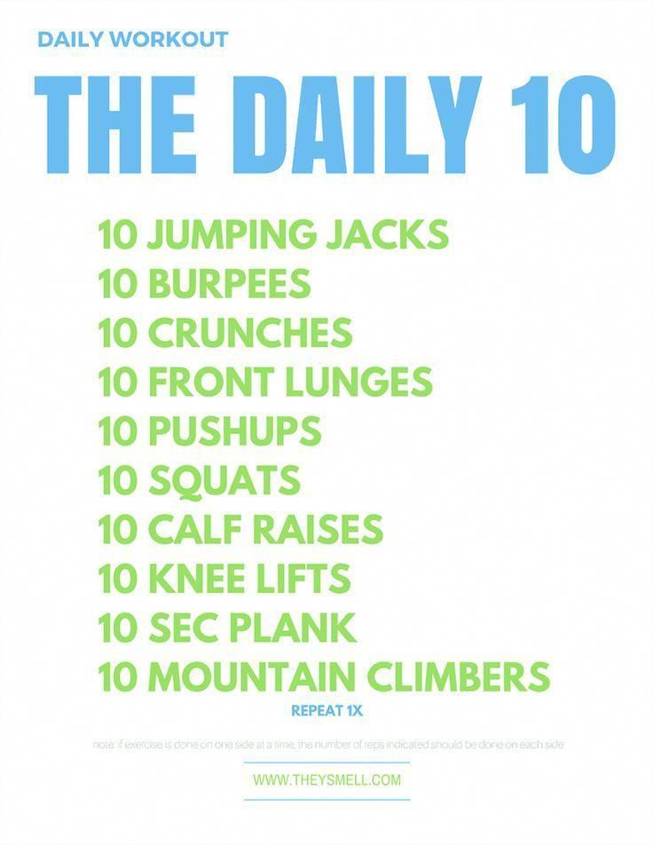 Daily Workout Routine Without Equipment – The Daily 10 - Daily Workout Routine Without Equipment – The Daily 10 -   19 fitness Routine motivation ideas
