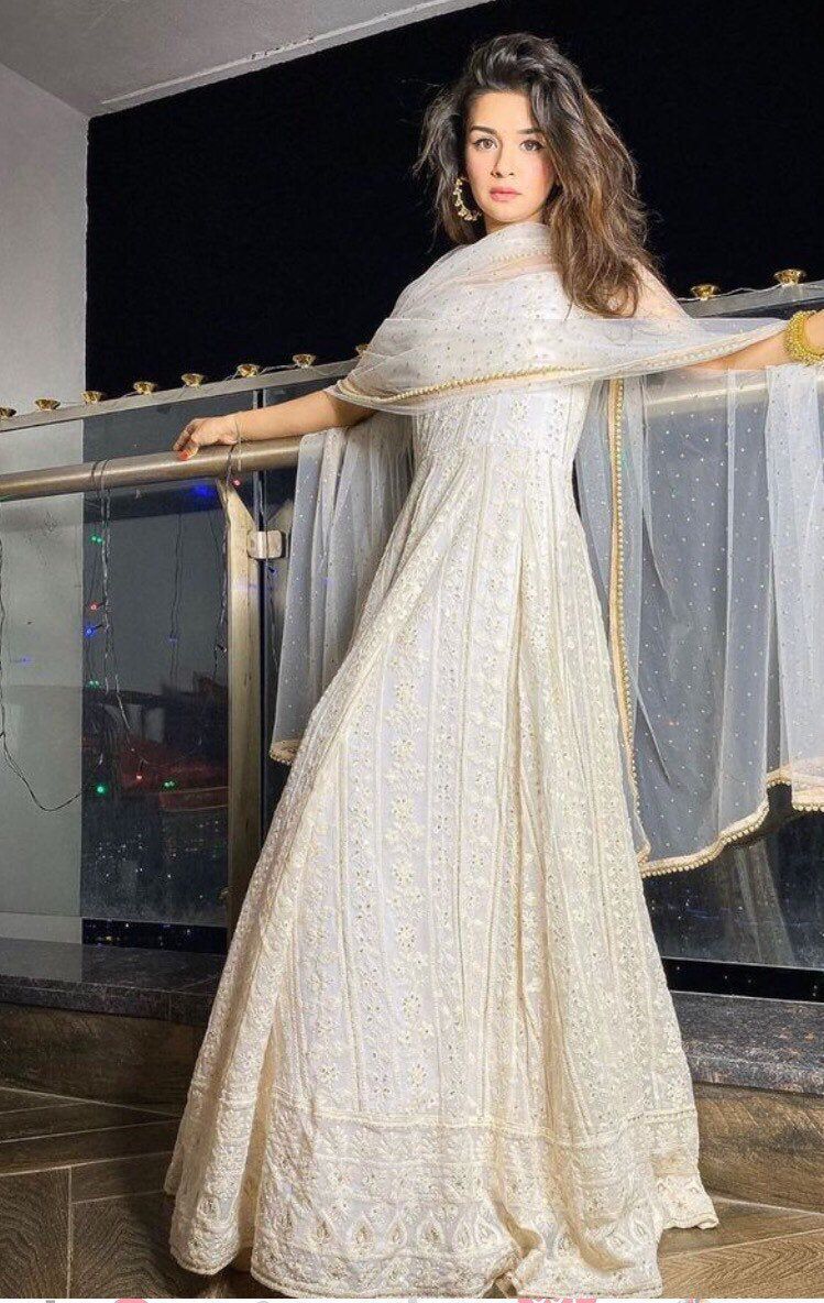 Chikan Lucknowi thread embroidery georgette kaftan gown dress | Etsy - Chikan Lucknowi thread embroidery georgette kaftan gown dress | Etsy -   19 style Women indian ideas