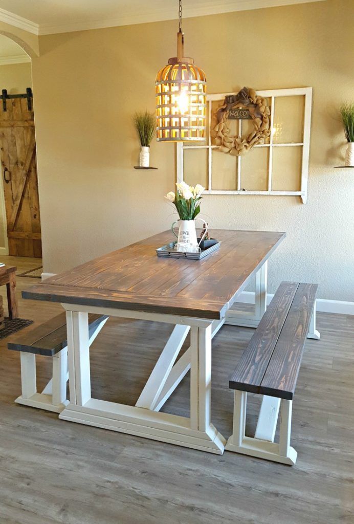 DIY Farmhouse Table - Leap of Faith Crafting - DIY Farmhouse Table - Leap of Faith Crafting -   22 diy Table wall ideas