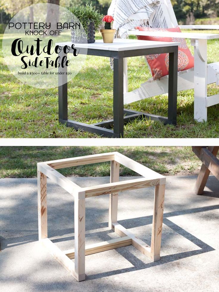 DIY Outdoor Side Table | Pottery Barn Knockoff - DIY Outdoor Side Table | Pottery Barn Knockoff -   22 diy Table wall ideas