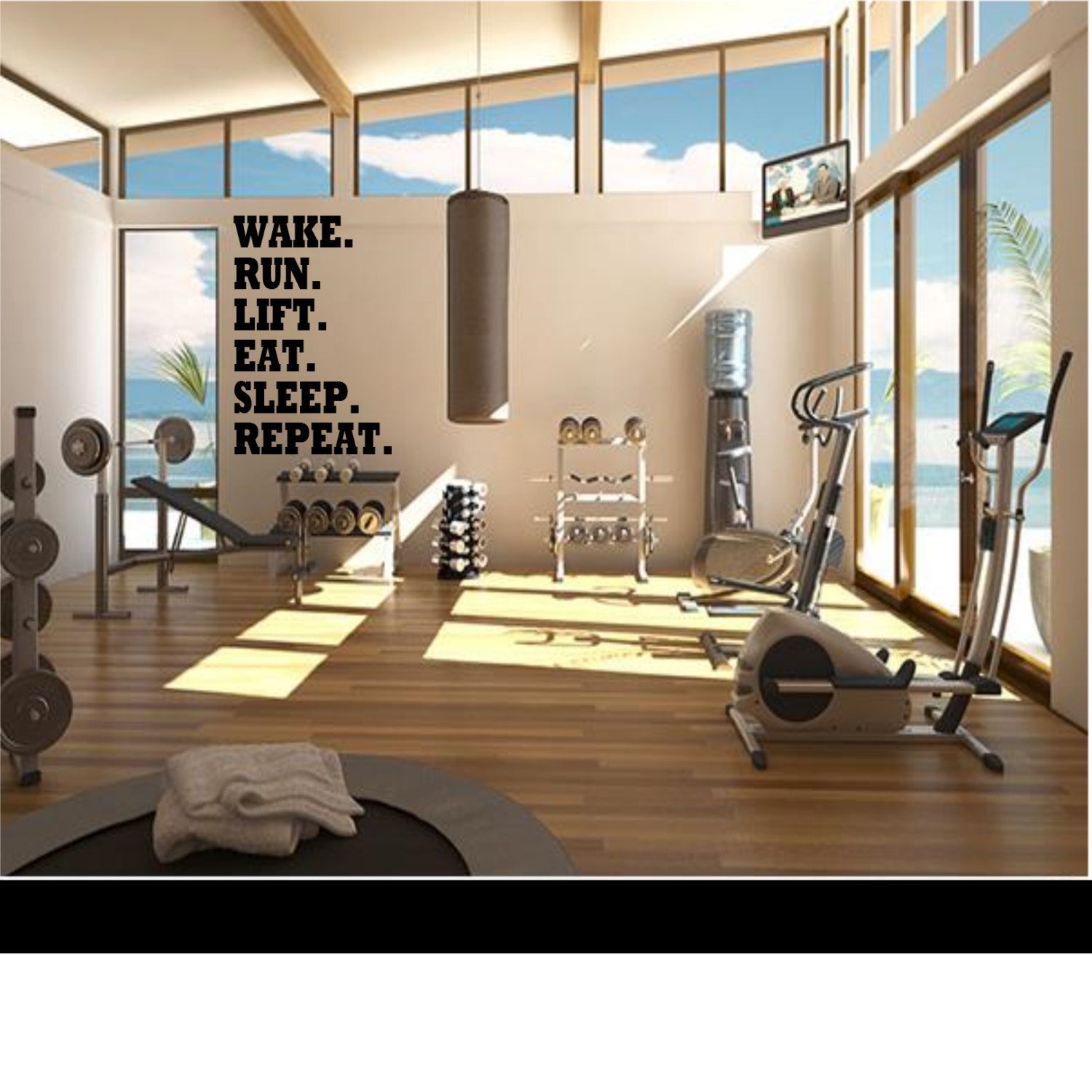 Wake. Run. Eat. Lift. Sleep. Repeat. - Wall Decal -Workout Decal - Gym Decal - Fitness Decal - Wake. Run. Eat. Lift. Sleep. Repeat. - Wall Decal -Workout Decal - Gym Decal - Fitness Decal -   15 private fitness Room ideas