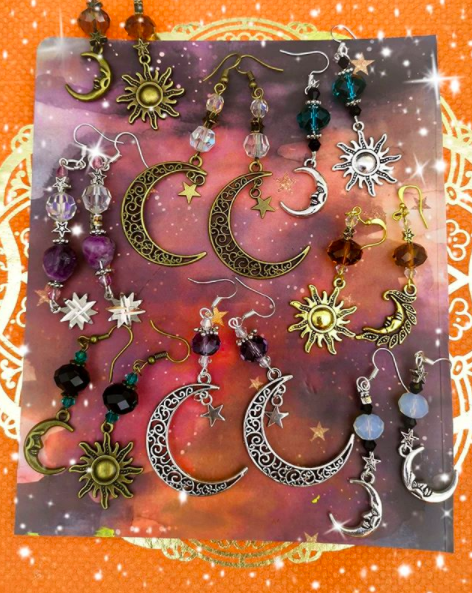 Handmade Witchy Aesthetic Celestial Earrings - Handmade Witchy Aesthetic Celestial Earrings -   15 style Hippie accessories ideas