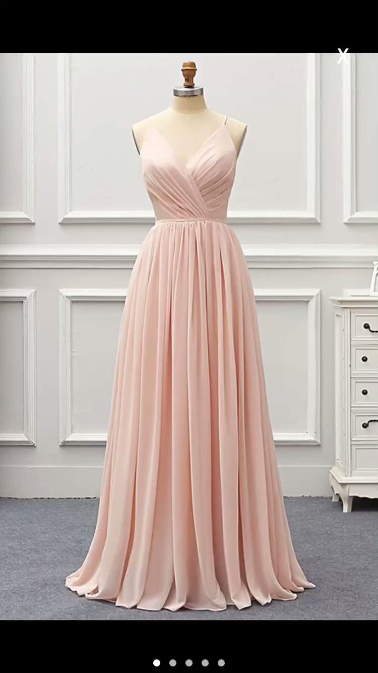 Beautiful Pink Chiffon Strps Long Prom Dress, Pink Bridesmaid Dress, Evening Gown - Beautiful Pink Chiffon Strps Long Prom Dress, Pink Bridesmaid Dress, Evening Gown -   16 beauty Dresses simple ideas