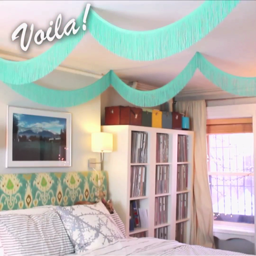 DIY Fringe Canopy - HGTV Handmade - DIY Fringe Canopy - HGTV Handmade -   16 diy Bedroom decor for teens ideas