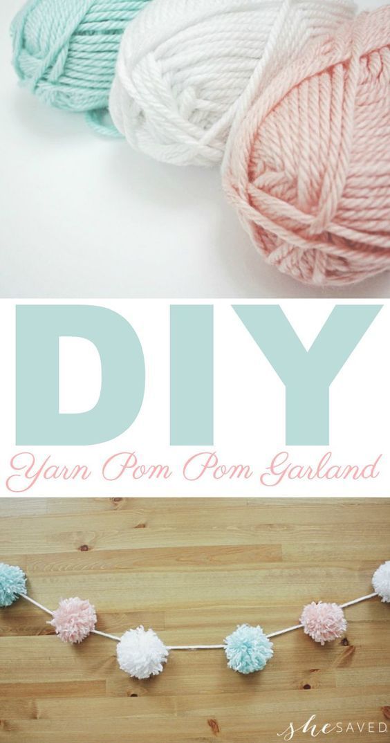 Yarn Pom Pom Garland Craft - Yarn Pom Pom Garland Craft -   16 diy Bedroom decor for teens ideas
