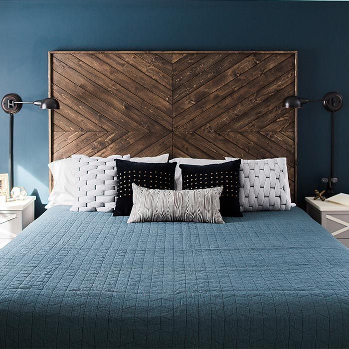 Create a Custom Plank Headboard - Create a Custom Plank Headboard -   16 diy Headboard herringbone ideas