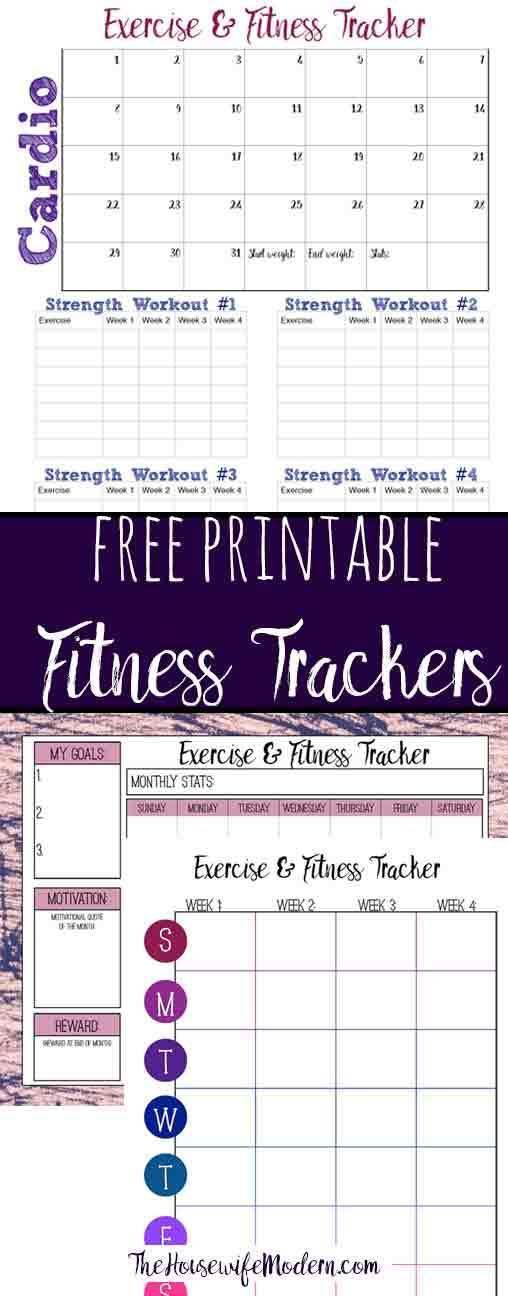 Free Printable Fitness Trackers: 3 Different Monthly Designs - Free Printable Fitness Trackers: 3 Different Monthly Designs -   16 monthly fitness Goals ideas