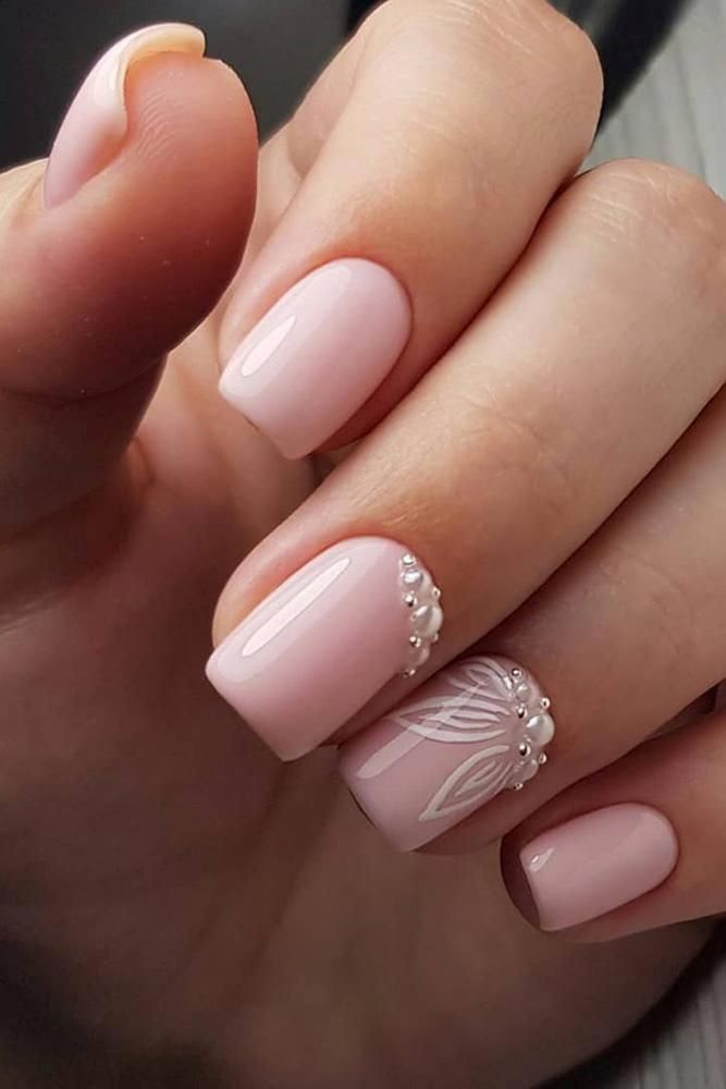 30 Perfect Pink And White Nails For Brides | Wedding Forward - 30 Perfect Pink And White Nails For Brides | Wedding Forward -   17 beauty Nails simple ideas