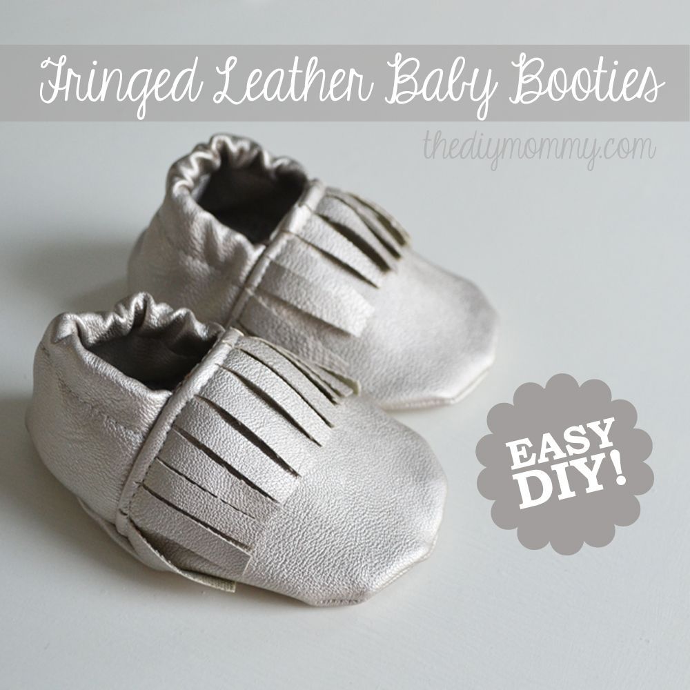 Sew Fringed Leather Baby Booties | The DIY Mommy - Sew Fringed Leather Baby Booties | The DIY Mommy -   17 diy Baby moccasins ideas
