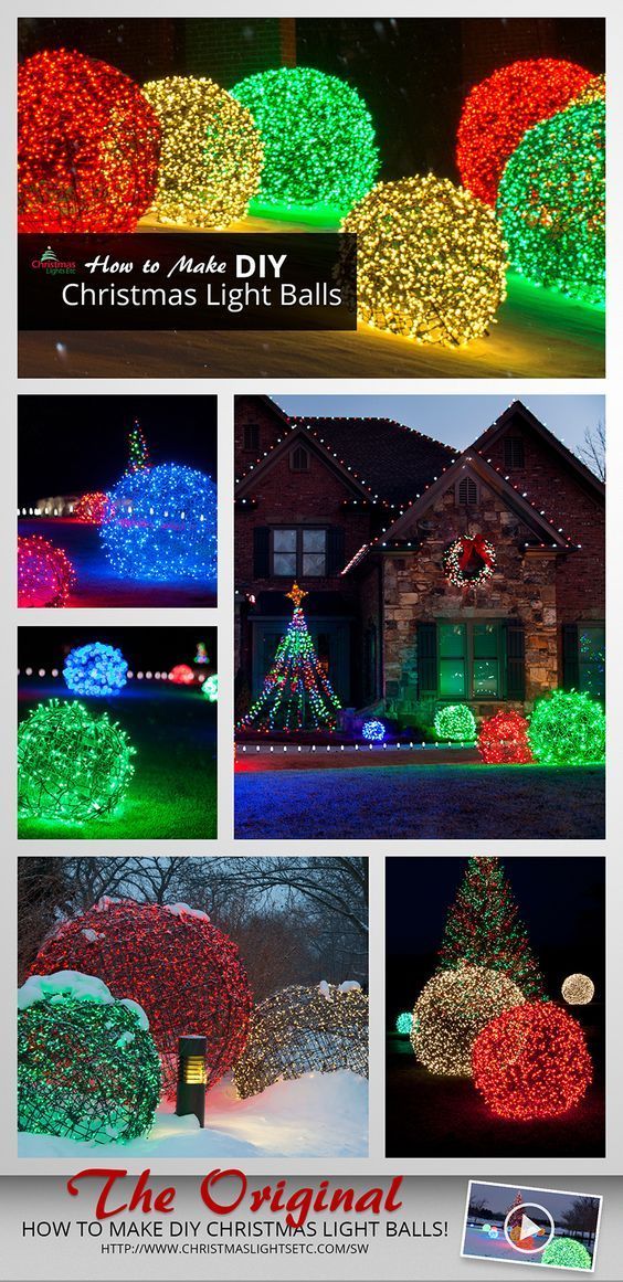 How to Make Christmas Light Balls - Christmas Lights, Etc - How to Make Christmas Light Balls - Christmas Lights, Etc -   17 diy Christmas Decorations for outside ideas