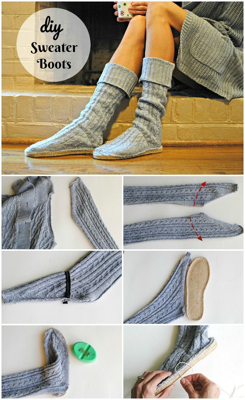 DIY Upcycled Sweater Boots - DIY Upcycled Sweater Boots -   17 diy Fashion sweater ideas