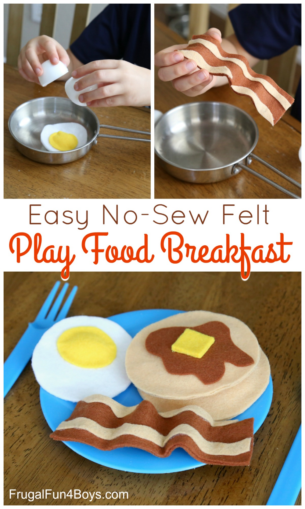 How to Make an ADORABLE No-Sew Felt Breakfast with Pancakes, Eggs, and Bacon - Frugal Fun For Boys and Girls - How to Make an ADORABLE No-Sew Felt Breakfast with Pancakes, Eggs, and Bacon - Frugal Fun For Boys and Girls -   17 diy Food projects ideas