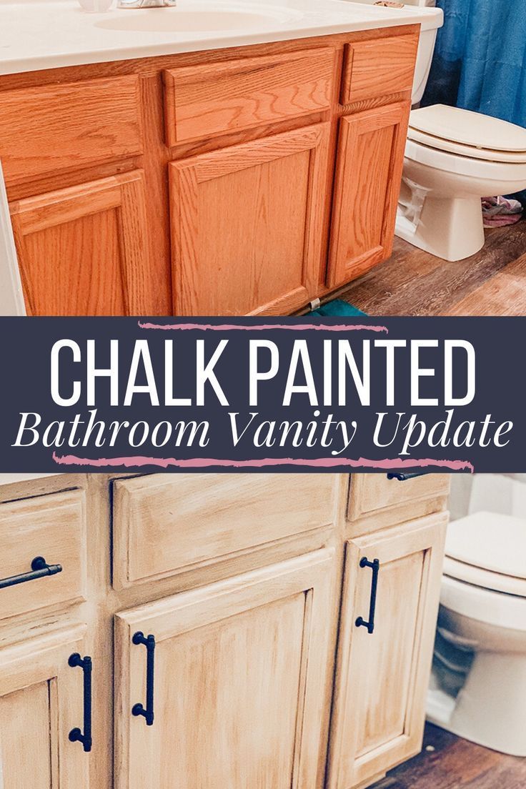 Oak Vanity Update With Rustoleum Chalk Paint & Glaze - Oak Vanity Update With Rustoleum Chalk Paint & Glaze -   17 diy House updates ideas