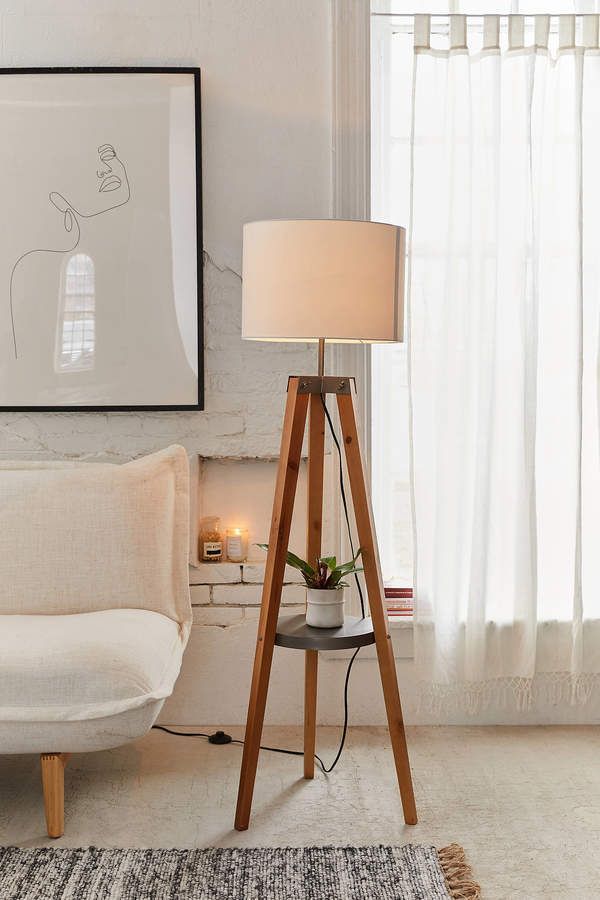 Miles Mid-Century Side Table Floor Lamp - Miles Mid-Century Side Table Floor Lamp -   17 diy Lamp living room ideas