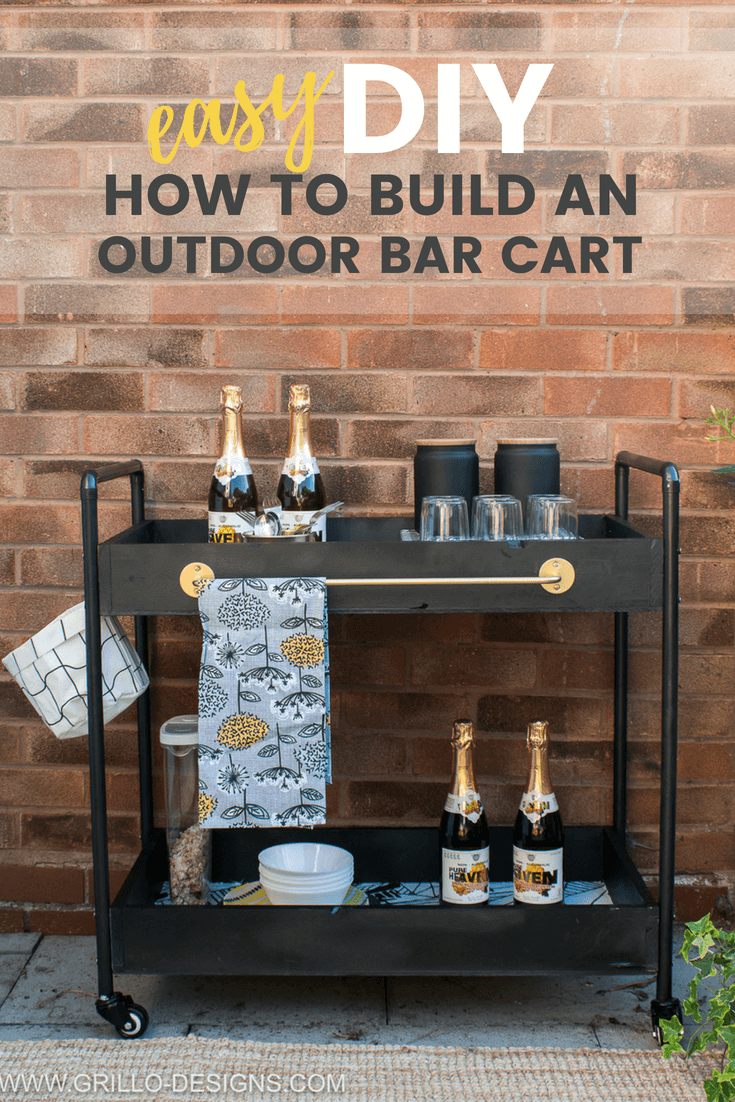 EASY DIY: How to Build a Rolling bar cart - EASY DIY: How to Build a Rolling bar cart -   17 diy Outdoor bar ideas
