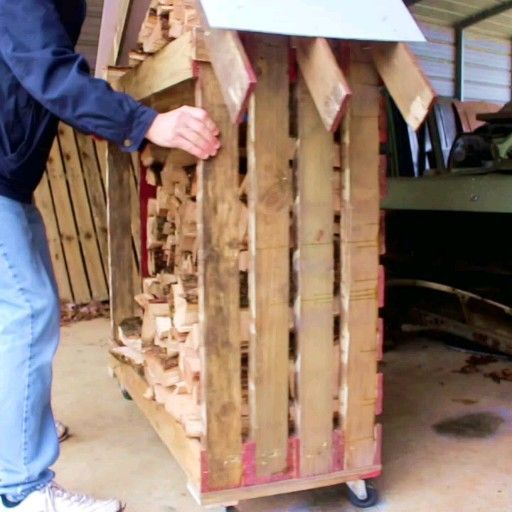 Firewood Storage Rack from 2 Pallets - Firewood Storage Rack from 2 Pallets -   17 diy Outdoor bar ideas