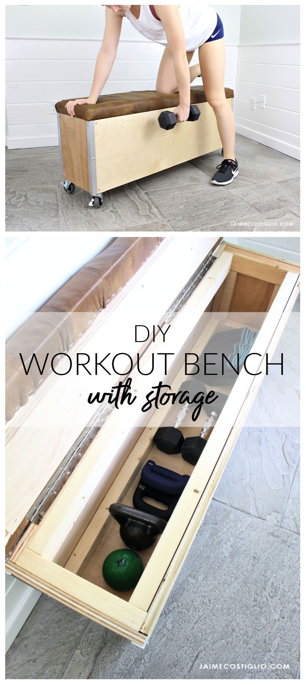 DIY Workout Bench with Storage - Jaime Costiglio - DIY Workout Bench with Storage - Jaime Costiglio -   17 diy Projects tutorials ideas