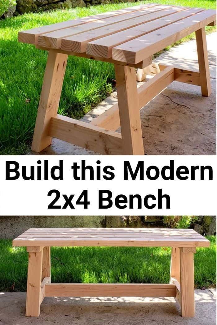 Modern 2x4 Bench - DIY Tutorial & Plans - Girl, Just DIY! - Modern 2x4 Bench - DIY Tutorial & Plans - Girl, Just DIY! -   17 diy Projects tutorials ideas