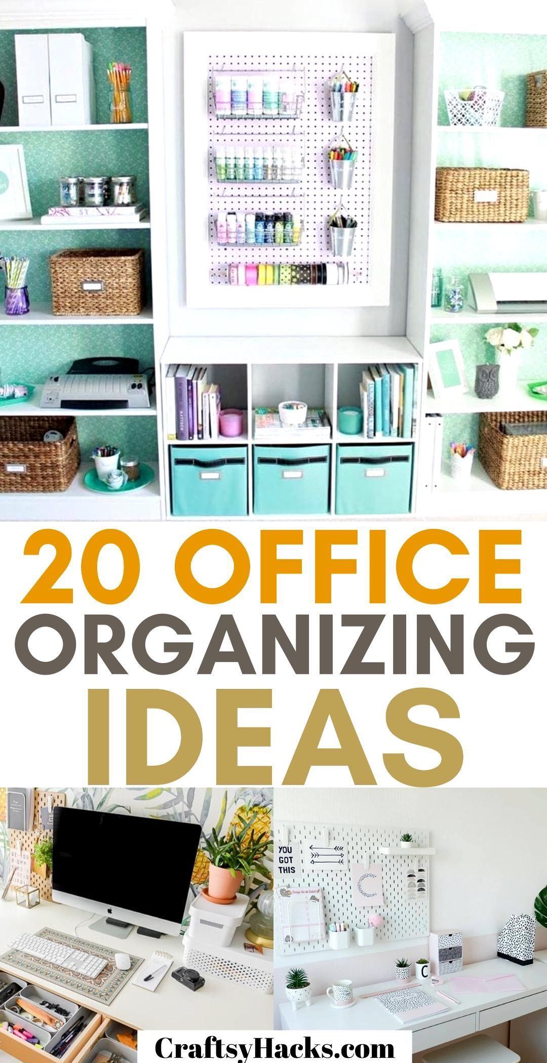 20 Office Organizing Ideas - 20 Office Organizing Ideas -   17 diy Room hacks ideas