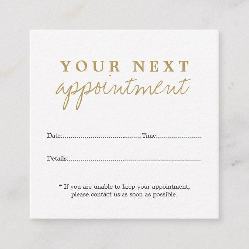 Simple Elegant White Gold Beauty Appointment Card - Simple Elegant White Gold Beauty Appointment Card -   17 gold beauty Bar ideas