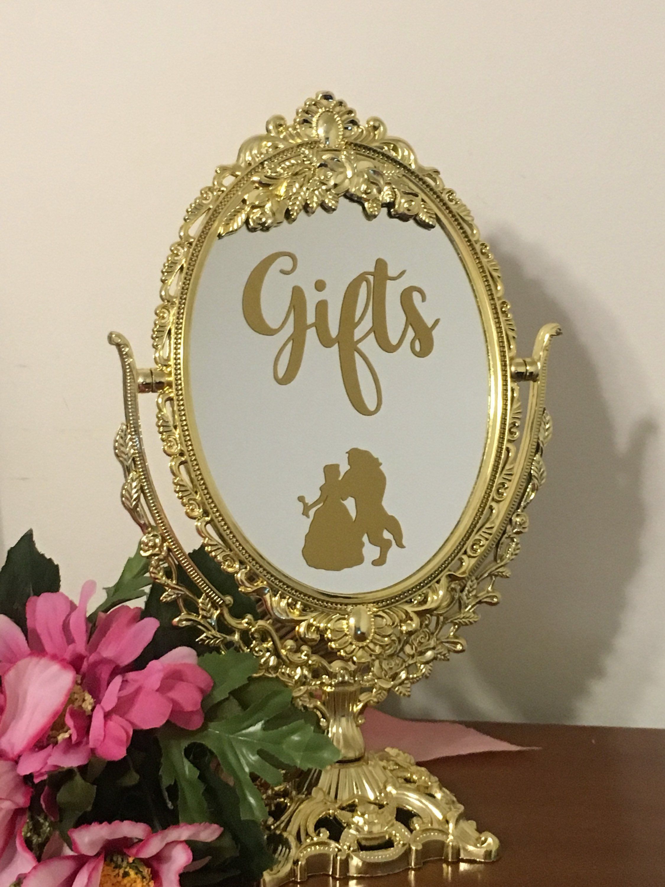 Gifts/Beauty and the Beast mirror sign/Wedding gift table sign/Princess party sign - Gifts/Beauty and the Beast mirror sign/Wedding gift table sign/Princess party sign -   18 beauty And The Beast gifts ideas
