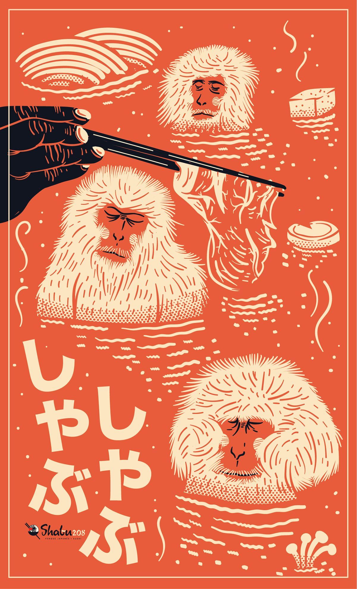 Shabu Shabu Macaques - Shabu Shabu Macaques -   18 beauty Poster illustration ideas