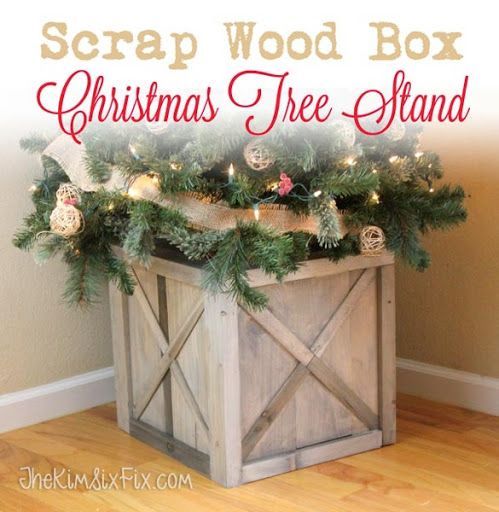 DIY Scrap Wood Crate Christmas Tree Stand - DIY Scrap Wood Crate Christmas Tree Stand -   18 diy Box christmas ideas