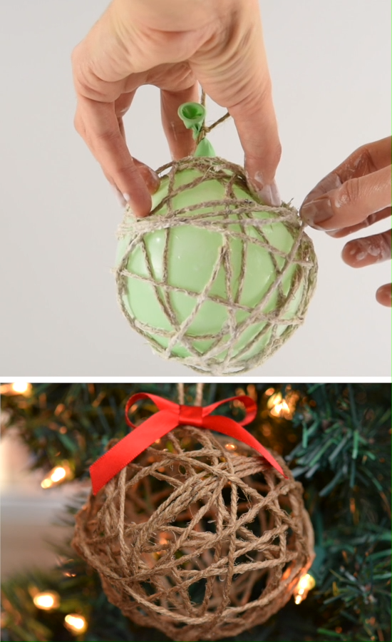 DIY Twine Ball Ornaments Using Balloons, Twine and Glue - DIY Twine Ball Ornaments Using Balloons, Twine and Glue -   18 diy Christmas 2020 ideas