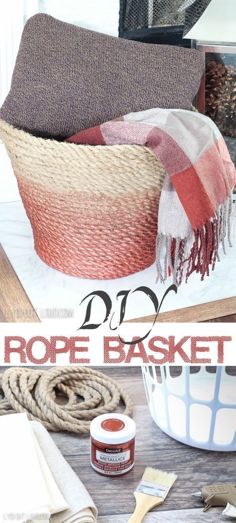 DIY Metallic Rope Throw Basket Tutorial - Lydi Out Loud - DIY Metallic Rope Throw Basket Tutorial - Lydi Out Loud -   18 diy Dco facile ideas