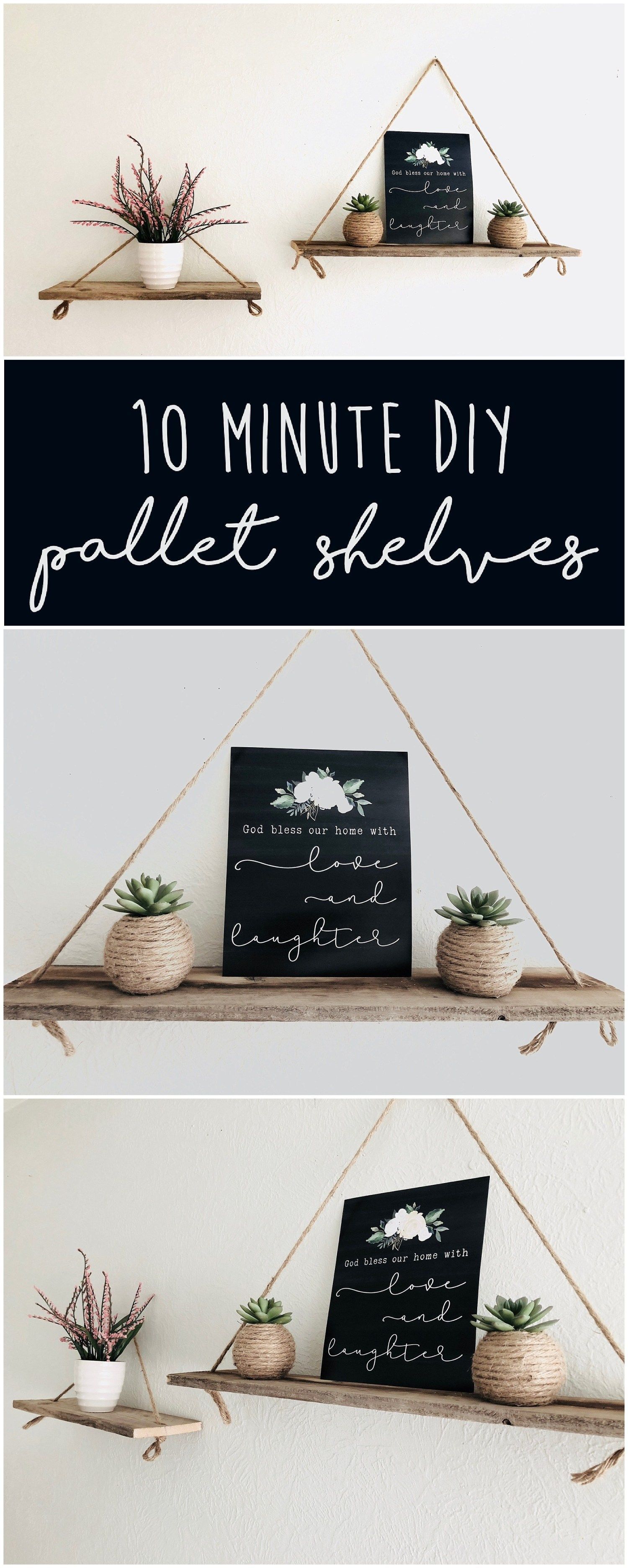 Easy DIY Pallet Shelves - Six Clever Sisters - Easy DIY Pallet Shelves - Six Clever Sisters -   18 diy Dco facile ideas