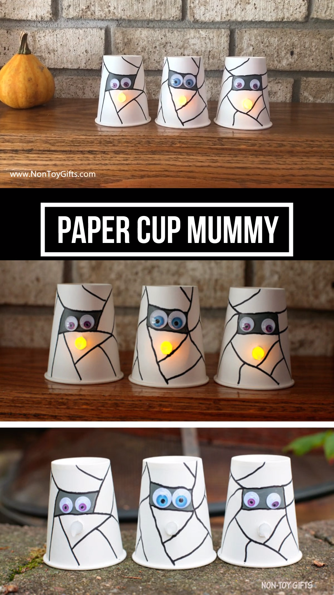 Halloween paper cup mummy craft - Halloween paper cup mummy craft -   18 diy Decorations cheap ideas