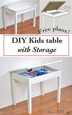 Easy DIY Kids Table with Storage - Build Plans - Anika's DIY Life - Easy DIY Kids Table with Storage - Build Plans - Anika's DIY Life -   18 diy Desk easy ideas
