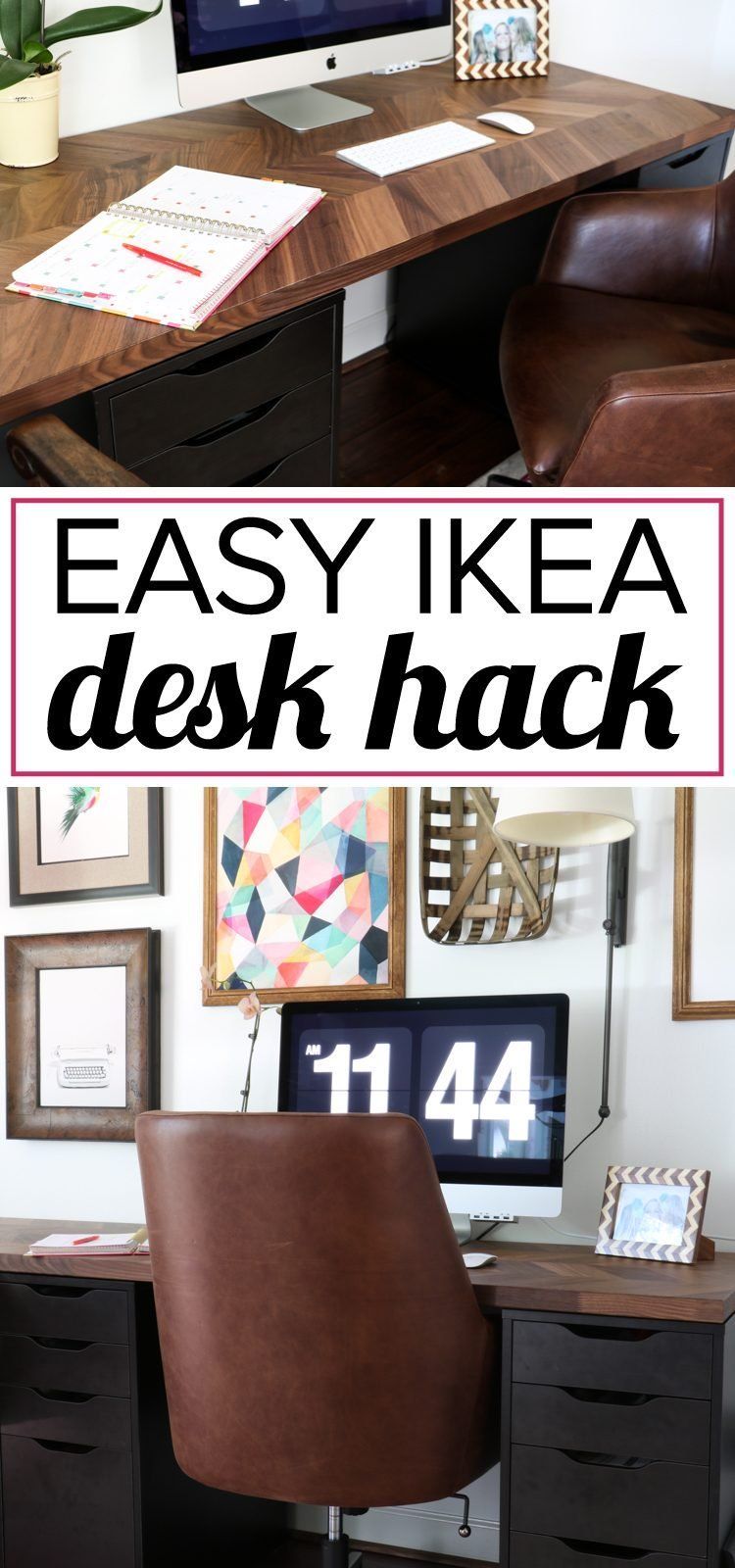 Easy and Gorgeous Ikea Desk Hack | Designer Trapped - Easy and Gorgeous Ikea Desk Hack | Designer Trapped -   18 diy Desk hack ideas