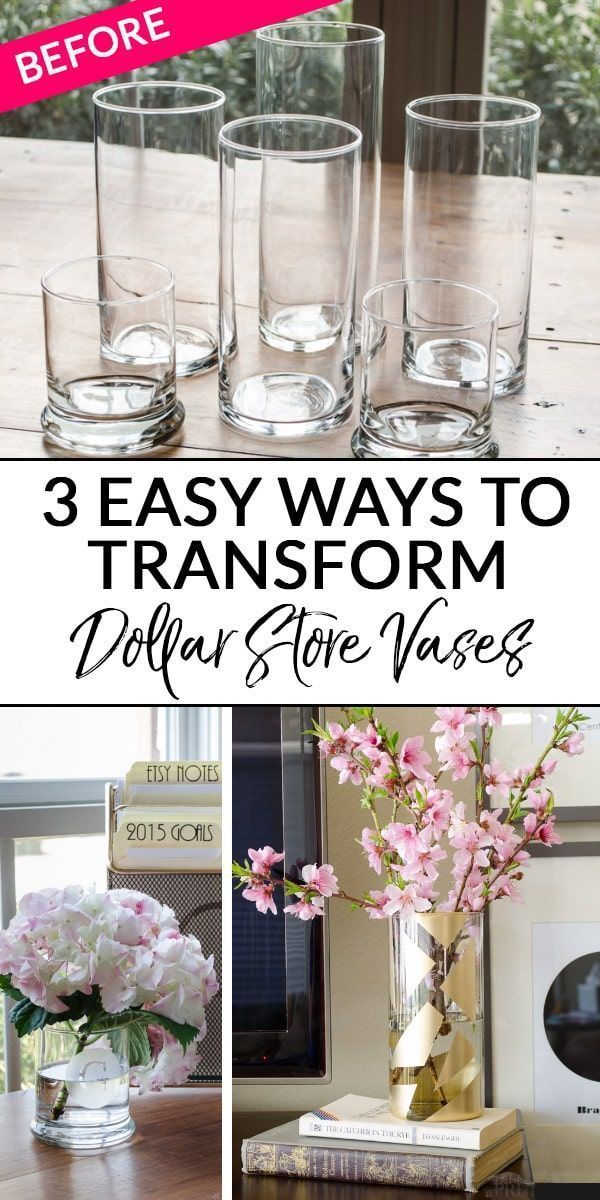 Easy Dollar Tree Vase Makeovers - Easy Dollar Tree Vase Makeovers -   18 diy Dollar Tree vase ideas