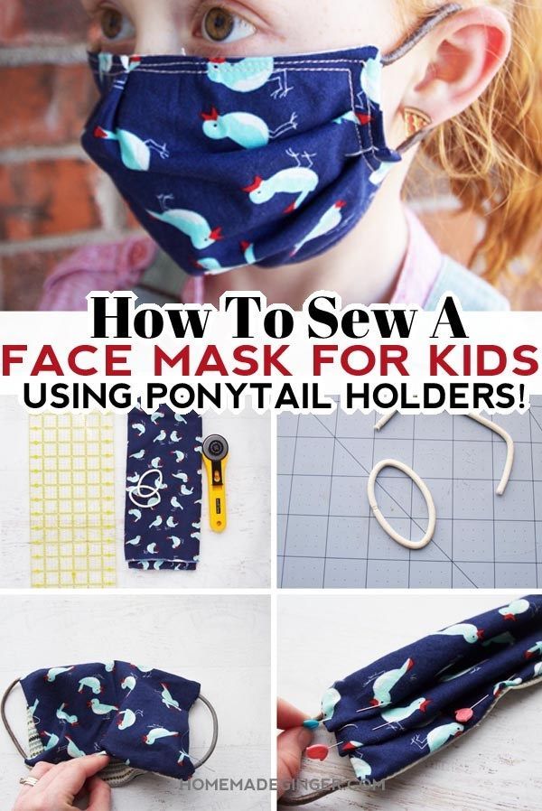 How To Sew A Face Mask For Kids Using Ponytail Holders - Homemade Ginger - How To Sew A Face Mask For Kids Using Ponytail Holders - Homemade Ginger -   18 diy Face Mask for kids ideas