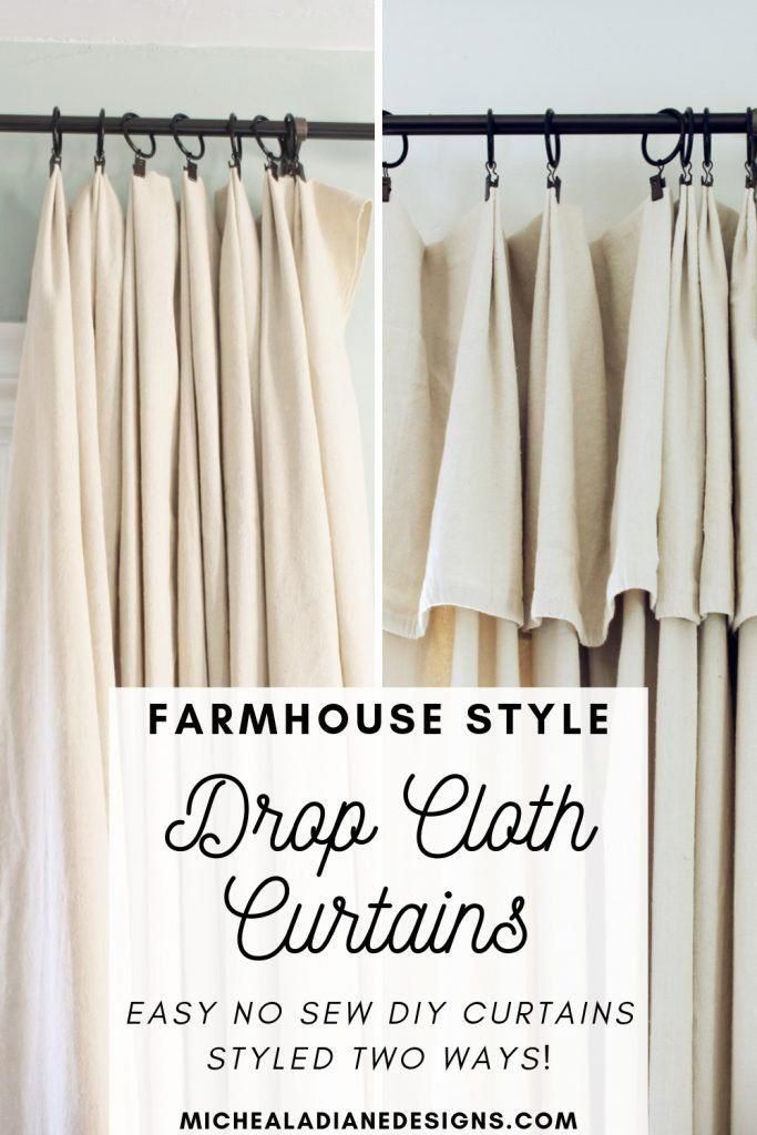DIY Drop Cloth Curtains- 2 Ways - DIY Drop Cloth Curtains- 2 Ways -   18 diy Home Decor curtains ideas