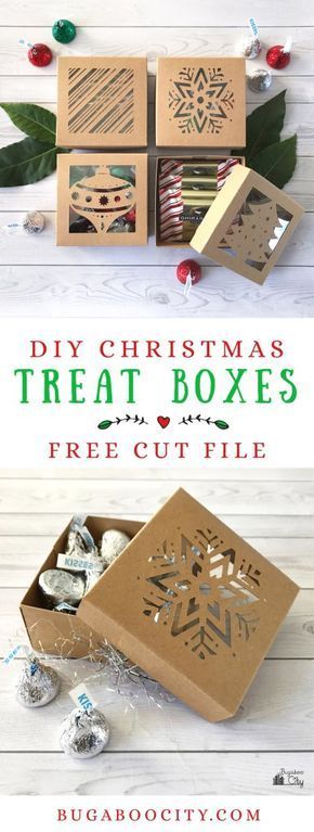 DIY Christmas Boxes - Free SVG Cut Files - DIY Christmas Boxes - Free SVG Cut Files -   18 diy Presents caixa ideas