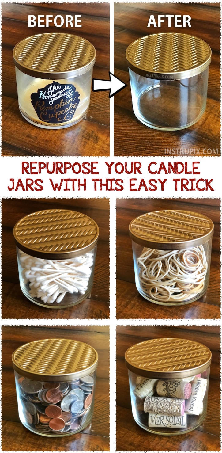 Repurpose Your Candle Jars With This Easy Trick - Repurpose Your Candle Jars With This Easy Trick -   18 diy projects ideas