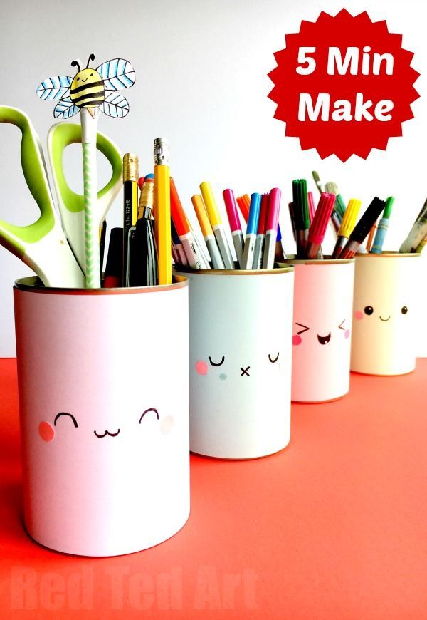 Kawaii Pencil Holder DIY Idea - Red Ted Art - Make crafting with kids easy & fun - Kawaii Pencil Holder DIY Idea - Red Ted Art - Make crafting with kids easy & fun -   18 diy School Supplies holder ideas