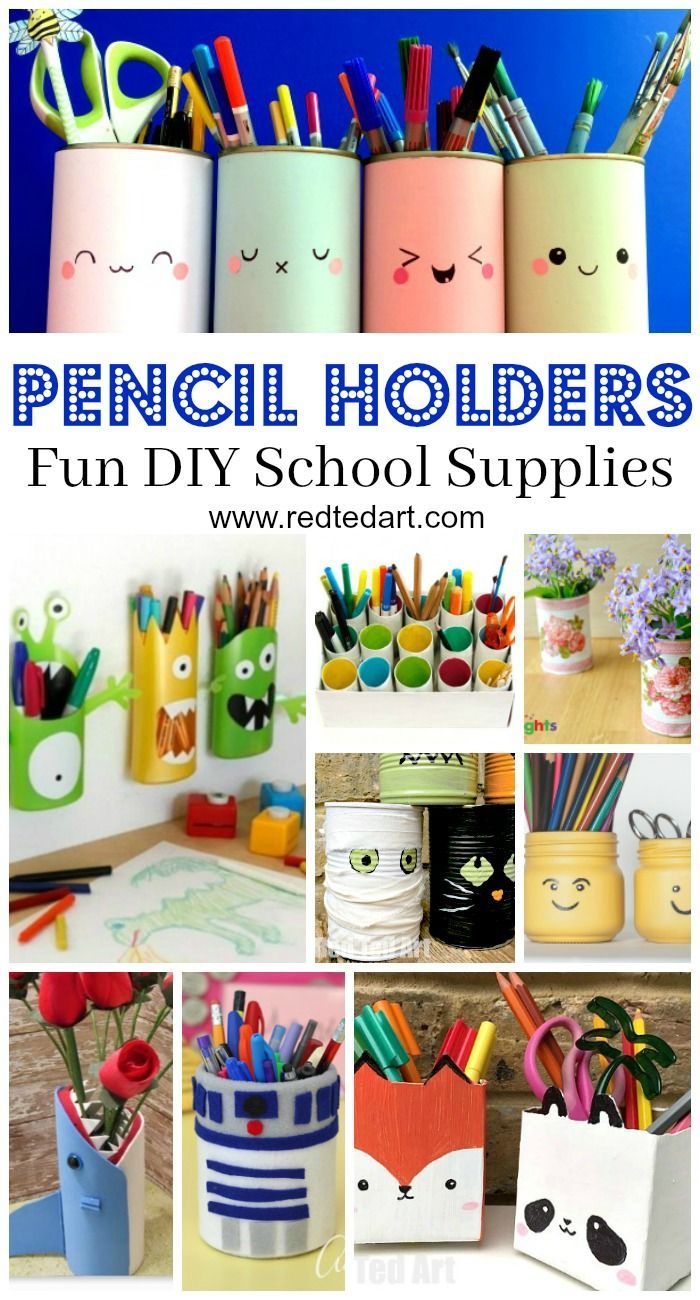 Pencil Holder DIY Ideas - Red Ted Art - Make crafting with kids easy & fun - Pencil Holder DIY Ideas - Red Ted Art - Make crafting with kids easy & fun -   18 diy School Supplies holder ideas