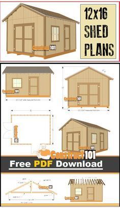 12x16 Shed Plans - Gable Design - PDF Download - Construct101 - 12x16 Shed Plans - Gable Design - PDF Download - Construct101 -   18 diy Storage shed ideas