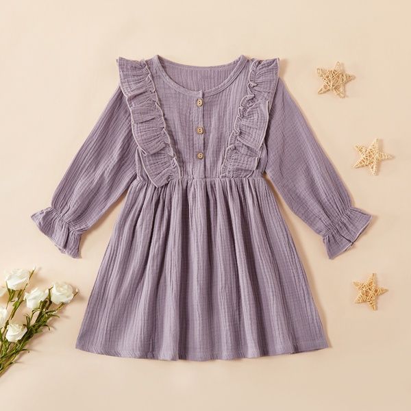 Baby / Toddler Casual Solid Ruffled Dresses - Baby / Toddler Casual Solid Ruffled Dresses -   18 style Dress girl ideas