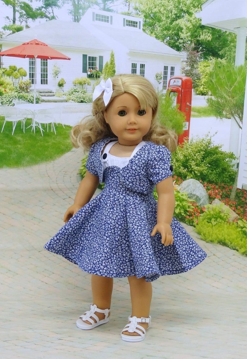 Vision in Blue - vintage style sundress and jacket for American Girl doll - Vision in Blue - vintage style sundress and jacket for American Girl doll -   18 style Vintage jupe ideas
