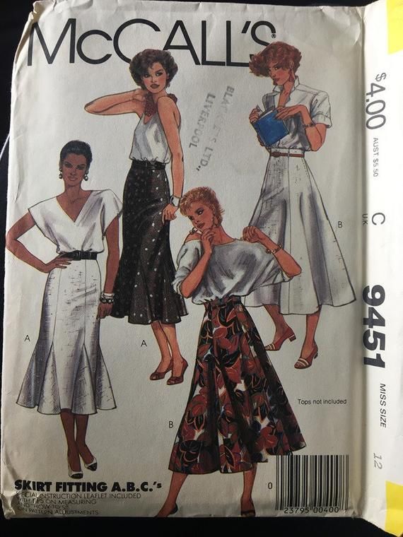 Vintage 80s sewing pattern - Vintage 80s sewing pattern -   18 style Vintage jupe ideas