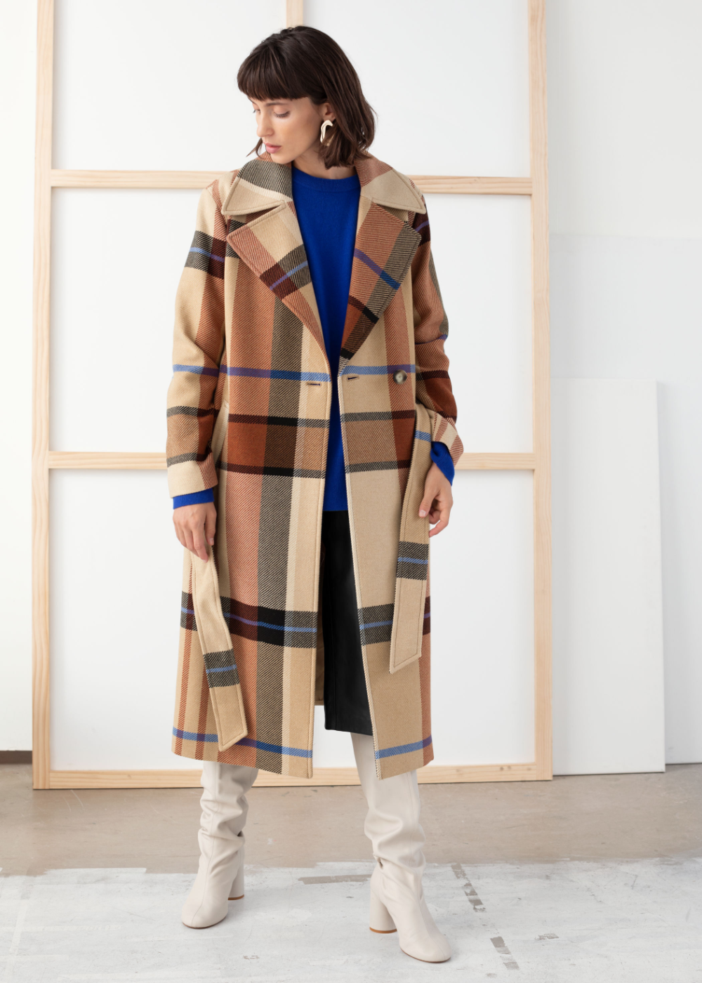 And other stories Plaid Wool Blend Belted Long Coat - And other stories Plaid Wool Blend Belted Long Coat -   18 style Winter coat ideas