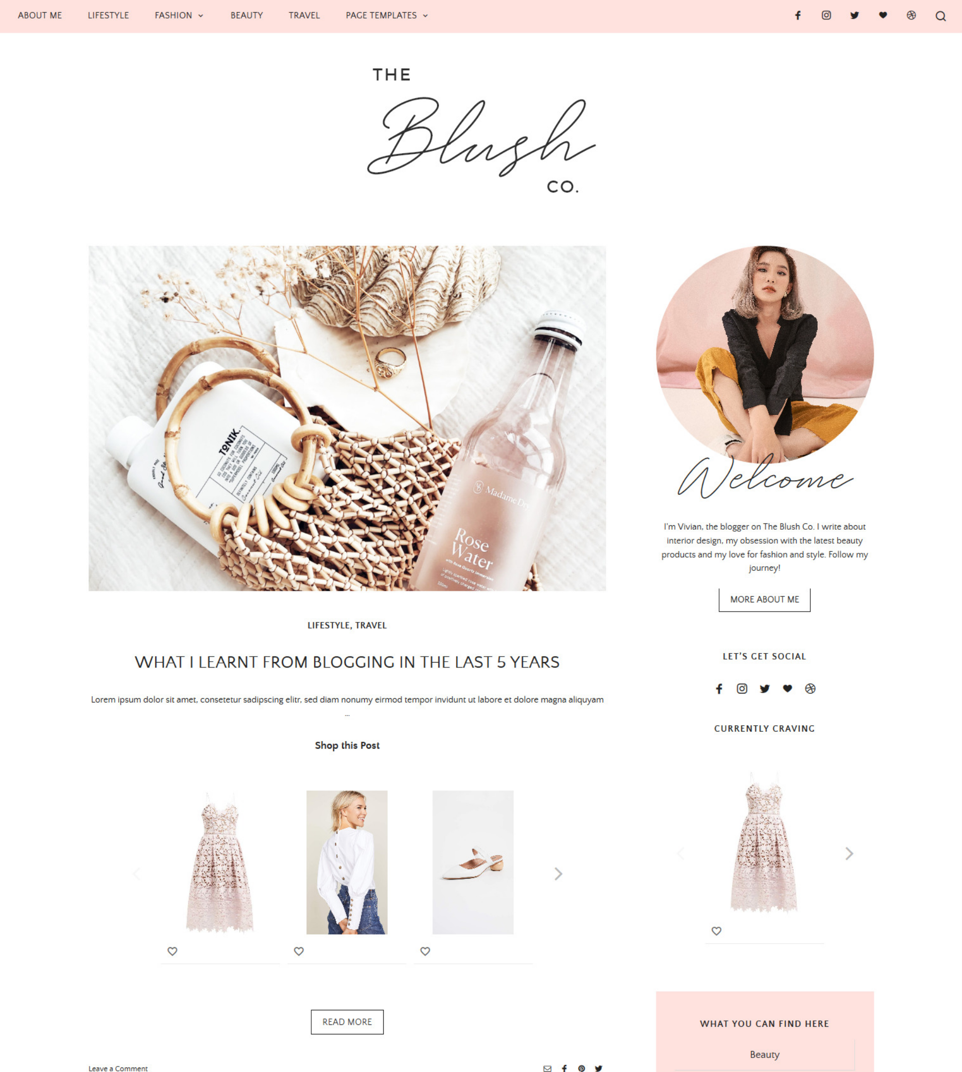 Blush Co. WordPress Theme | My Boutique Themes - A feminine WordPress Theme for Bloggers - Blush Co. WordPress Theme | My Boutique Themes - A feminine WordPress Theme for Bloggers -   19 beauty Blogger design ideas