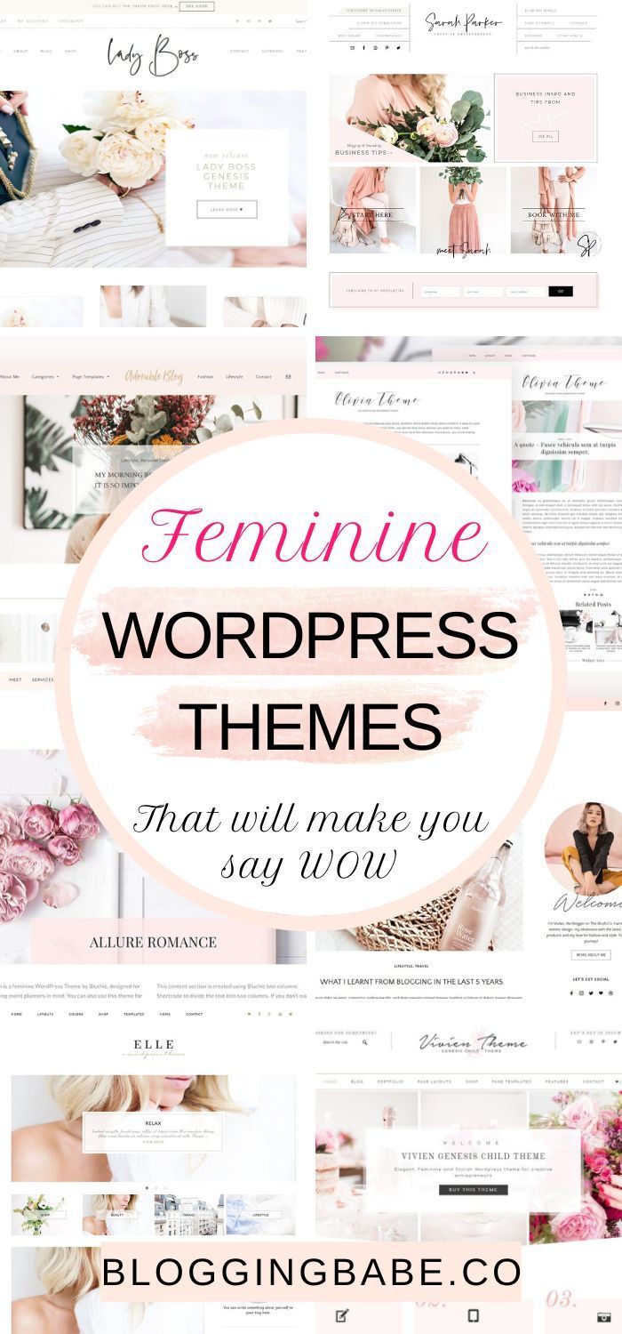 10 Feminine WordPress Themes To Make Your Blog Look Gorgeous | Blogging Babe - 10 Feminine WordPress Themes To Make Your Blog Look Gorgeous | Blogging Babe -   19 beauty Blogger design ideas